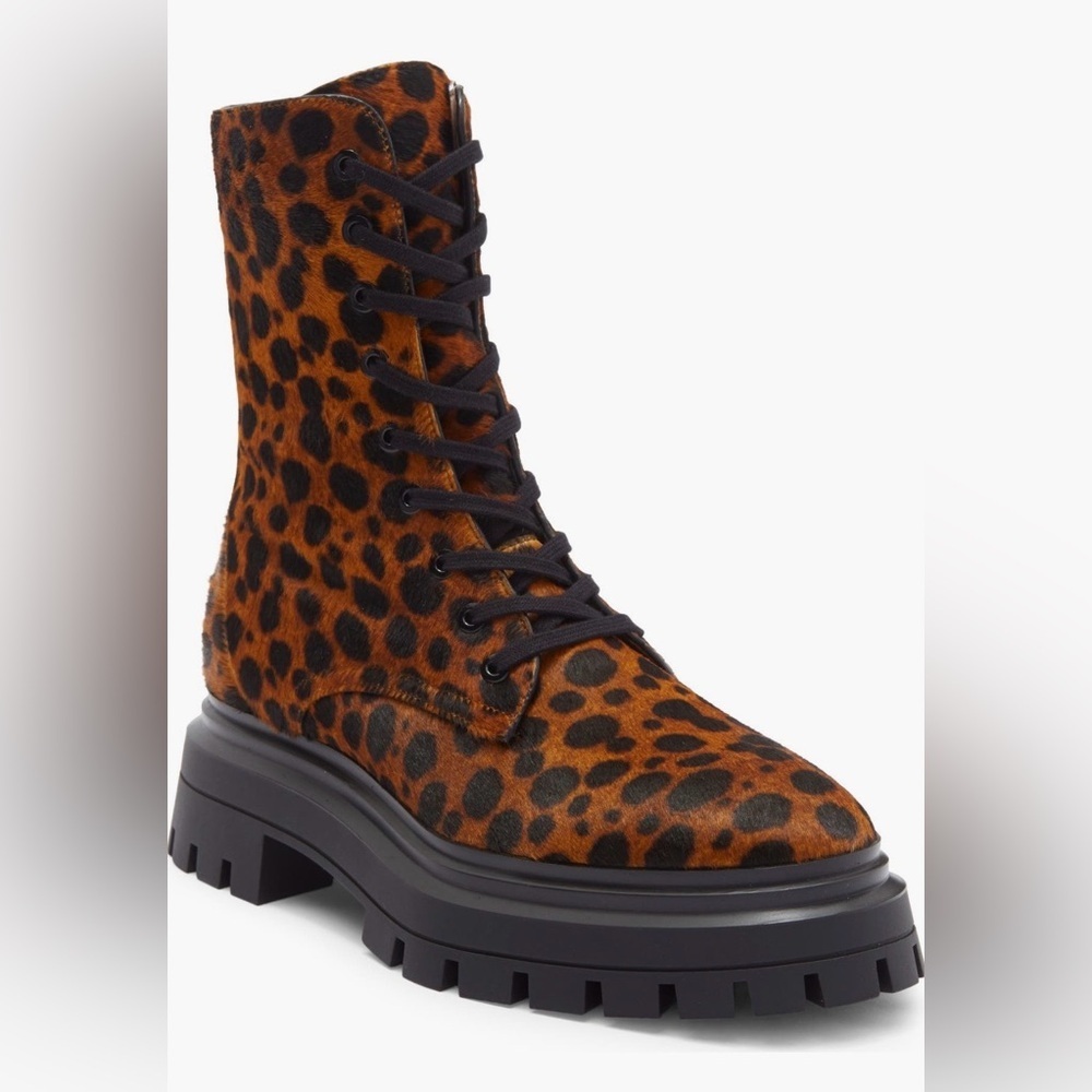 SOLD OUT Stuart Weitzman Bedford Sleek Leopard Calf Hair Boots NWT 5.5 $695 Rare - Picture 3 of 16